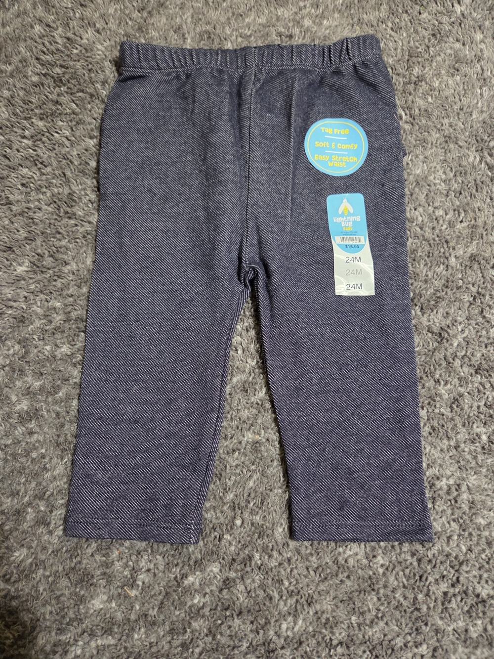 Toddler Navy Blue Knit Ruffle Leggings